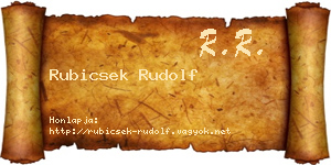 Rubicsek Rudolf névjegykártya