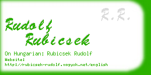 rudolf rubicsek business card